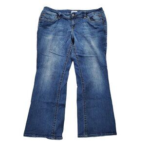 Venezia Womens Bootcut Denim Jeans Sz 20 Mid Rise Medium Wash Stretch Blue Pants